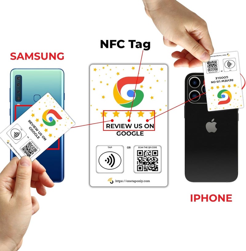 One Tap Only NFC Business Cards 4 Pack – Contactless Smart Tap & QR Code – Compatible with Social Media & Online Review Platforms – Reusable Feedback Tool for Restaurants, Local Businesses – Works with All Phones - Image 4